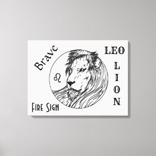 Leeuw De Leeuw Zodiac Canvas Afdruk