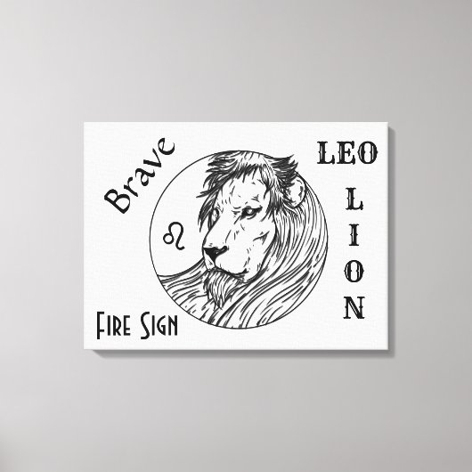 Leeuw De Leeuw Zodiac Canvas Afdruk (Voorkant)