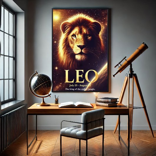 Leeuw de Leeuw Zodiac Celestiale Poster