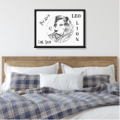Leeuw De Leeuw Zodiac Gelijst Canvas Afdruk (Insitu (Slaapkamer))
