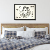 Leeuw De Leeuw Zodiac Gelijst Canvas Afdruk (Insitu (Slaapkamer))