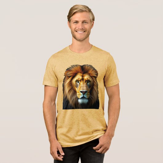 Leeuw De Meester Van Dapperheid Bella+Canvas Tri-Blend Shirt (Voorkant volledig)