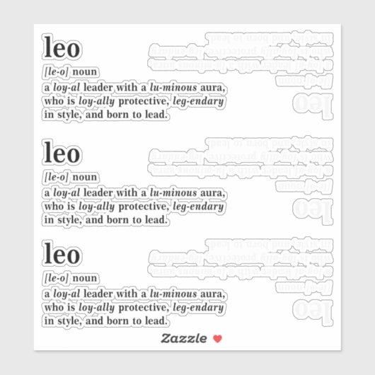 Leeuw Definitie Esthetische Astrologie Cadeau Sticker (Vel)