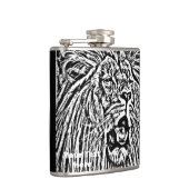 leeuw die de grote katten in het wild verspreidt z heupfles (Rechts)