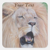 leeuw die de grote kattenliefhebber van klassieke  vierkante sticker (Voorkant)