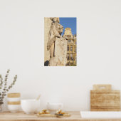 Leeuw die de ingang van het middeleeuwse stadhuis poster (Keuken)