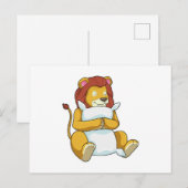 Leeuw die slaapt met kussen briefkaart (Voorkant / Achterkant)