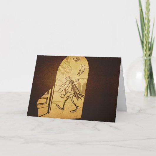 Leeuw die - Wenskaart (spatie) lopen Kaart (Voorkant)