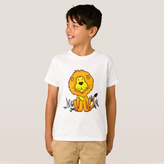 Leeuw dier tekening kunst t-shirt (Voorkant volledig)