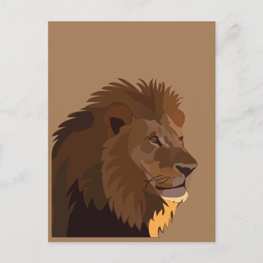 Leeuw Dier Wilde Natuur Briefkaart (Voorkant)