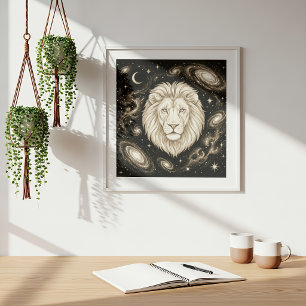Leeuw Dierenriem Hemellichamen Astrologie Poster