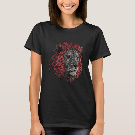 Leeuw dierlijke print leeuw t-shirt (Voorkant)
