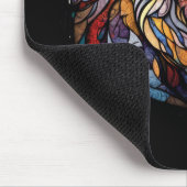 Leeuw Dierportret Glas in lood Wildlife Forest Muismat (Hoek)