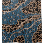 Leeuw Dierprint Glitter Glam 1 Douchegordijn (Voorkant)