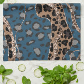 Leeuw Dierprint Glitter Glam 1 Theedoek (Gevouwen)