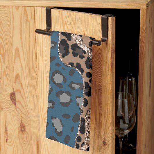 Leeuw Dierprint Glitter Glam 1 Theedoek (Derde Gevouwen)