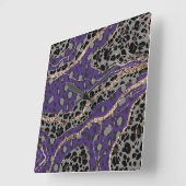 Leeuw Dierprint Glitter Glam 2 Vierkante Klok (Hoek)