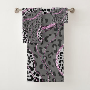 Leeuw Dierprint Glitter Glam 3 Bad Handdoek