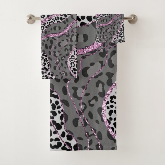 Leeuw Dierprint Glitter Glam 3 Bad Handdoek (Insitu)