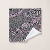 Leeuw Dierprint Glitter Glam 3 Bad Handdoek (Wasdoekje)