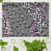 Leeuw Dierprint Glitter Glam 3 Theedoek (Gevouwen)