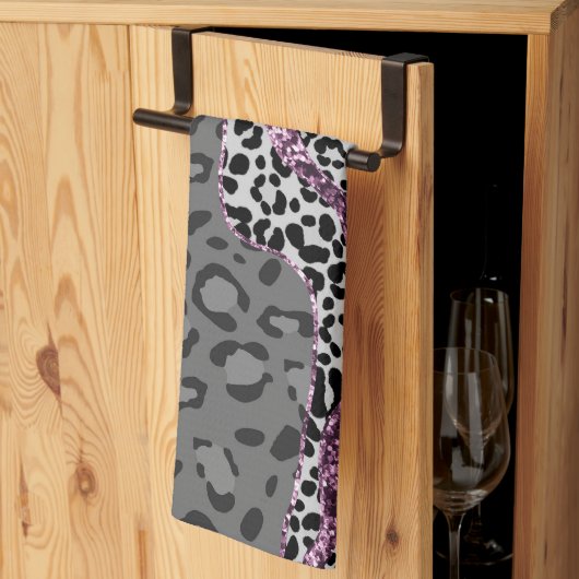 Leeuw Dierprint Glitter Glam 3 Theedoek (Derde Gevouwen)