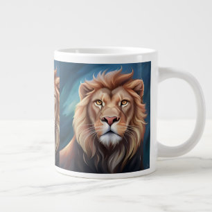 Leeuw Digitaal Kunstportret Grote Koffiekop