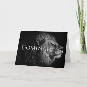 Leeuw Domineert Als Een Leeuw Kaart