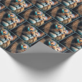 Leeuw draagt GO WILD Neon zonnebril Cadeaupapier (Hoek)