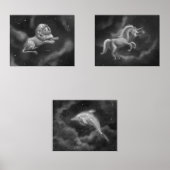Leeuw, Eenhoorn en Dolfijn Constellaties Muurkunst Sets (Voorkant)