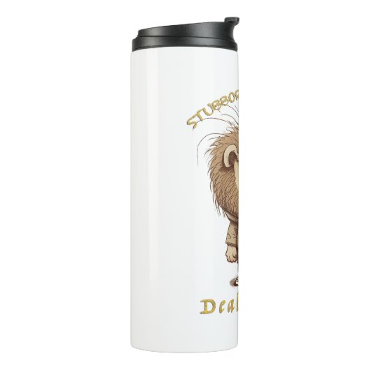 Leeuw eigenwijs omgaan met het schattig Schattig g Thermosbeker (Gedraaid links)