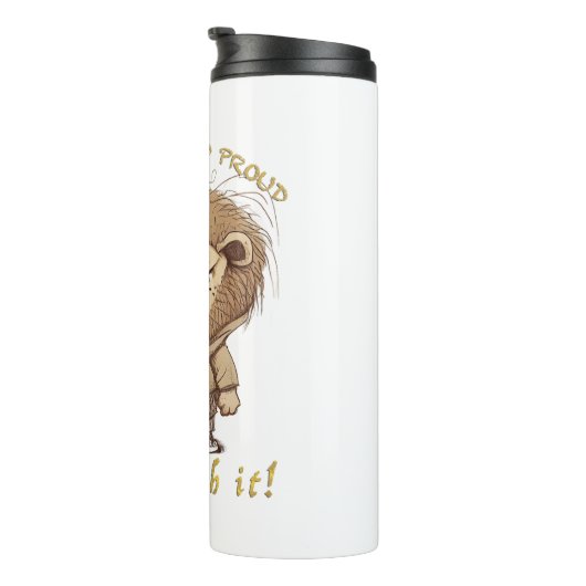 Leeuw eigenwijs omgaan met het schattig Schattig g Thermosbeker (Geroteerd rechts)