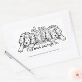 Leeuw eindigt gepersonaliseerde boekenplaat rechthoekige sticker (Envelop)