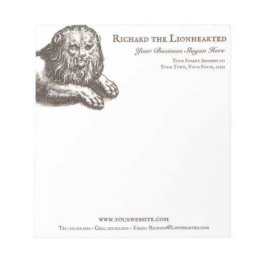 leeuw Elegant Old Fashioned notebook Notitieblok (Voorkant)