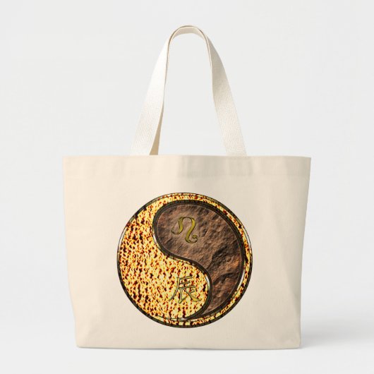 Leeuw en aarde draak grote tote bag (Voorkant)