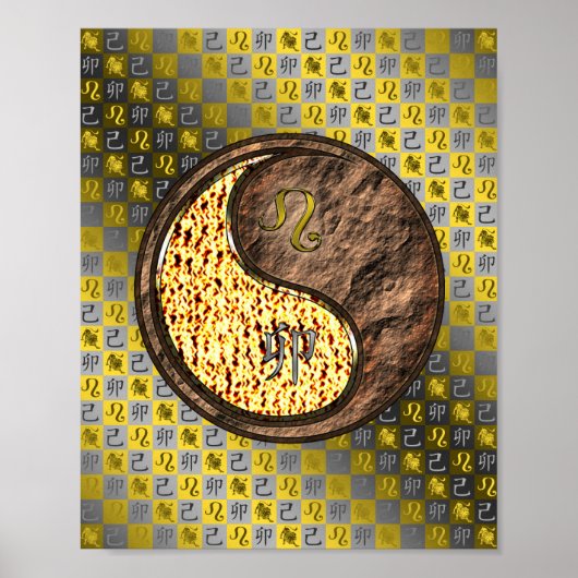Leeuw en aarde konijn poster (Voorkant)