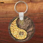 Leeuw en aarde konijn sleutelhanger (Achterkant)