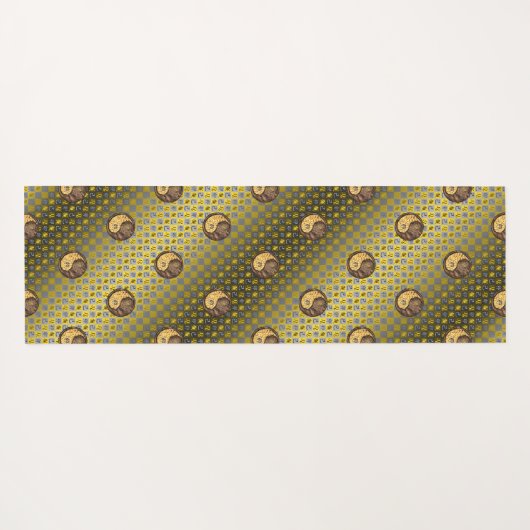 Leeuw en aarde konijn yogamat (Achterkant (horizontaal))