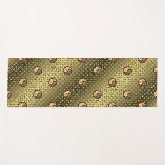 Leeuw en aarde konijn yogamat (Voorkant (horizontaal))