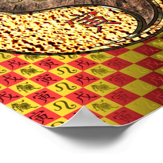 Leeuw en aarde tijger poster (Hoek)