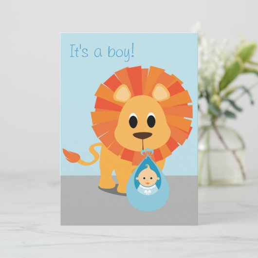 Leeuw en Baby - Het is een jongen! (Staand voorkant)