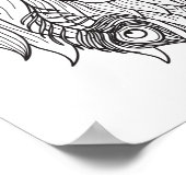 Leeuw en bloemen 2 poster (Hoek)