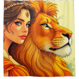 Leeuw en Dame Douchegordijn