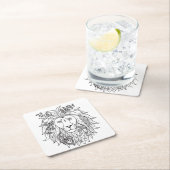 Leeuw en de Krabbel van Bloemen Kartonnen Onderzetters (Insitu)