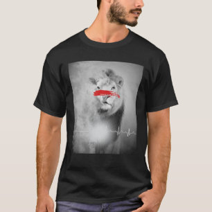 Leeuw en de lammeren hartslag t-shirt