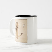 Leeuw en een boek van Edward Penfield Tweekleurige Koffiemok (Voorkant links)