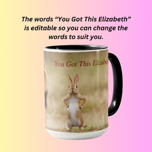 Leeuw en een konijn grappig ontwerp mok