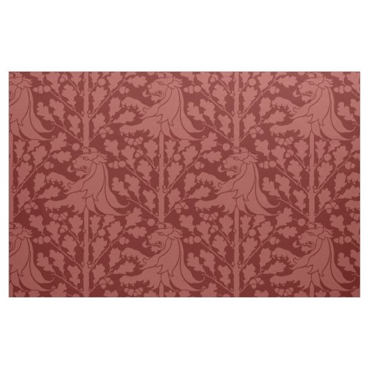 Leeuw en eikel, Brick Red Stof (Fat Quarter)