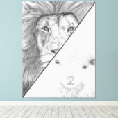 Leeuw en het lam canvas (Insitu (Houten vloer))