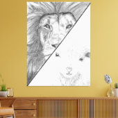 Leeuw en het lam canvas (Insitu (Woonkamer))